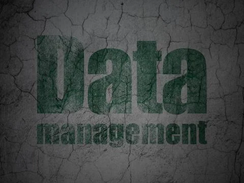 Data concept: Data Management on grunge wall background Illustrazione stock