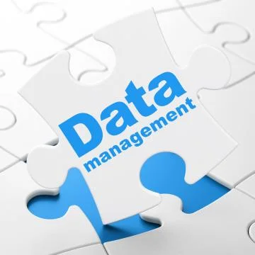 Data concept: Data Management on puzzle background Stock Illustration