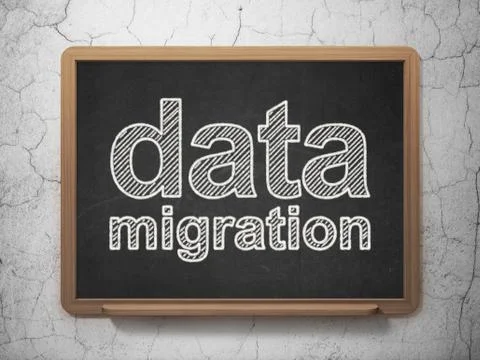Data concept: Data Migration on chalkboard background Stock Illustration