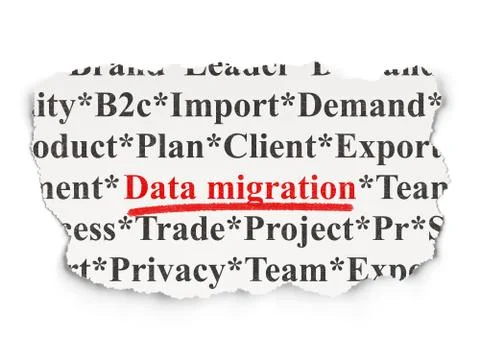 Data concept: Data Migration on Paper background Illustrazione stock