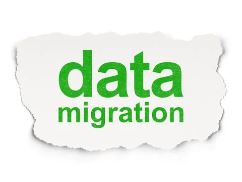 Data concept: Data Migration on Paper background Stock Illustration
