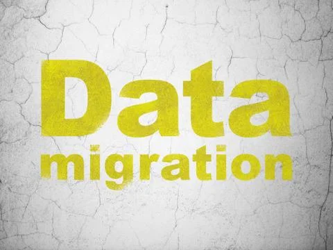 Data concept: Data Migration on wall background Stock Illustration