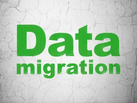 Data concept: Data Migration on wall background Stock Illustration