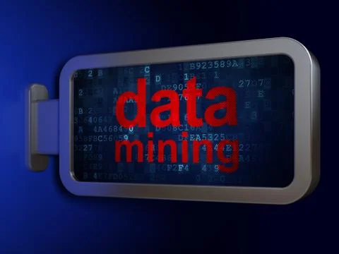 Data concept: Data Mining on billboard background 스톡 일러스트