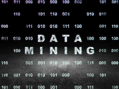 Data concept: Data Mining in grunge dark room Stock Illustration