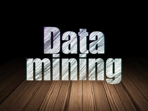 Data concept: Data Mining in grunge dark room Stock Illustration