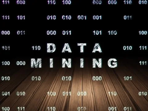 Data concept: Data Mining in grunge dark room Stock Illustration