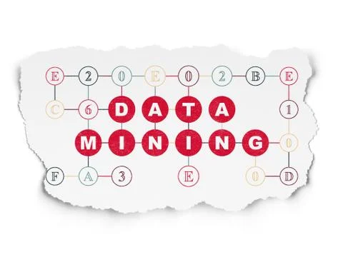 Data concept: Data Mining on Torn Paper background Illustrazione stock