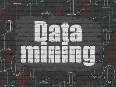 Data concept: Data Mining on wall background Stock Illustration