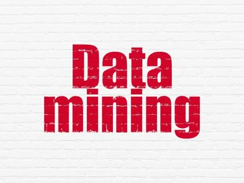 Data concept: Data Mining on wall background Stock Illustration