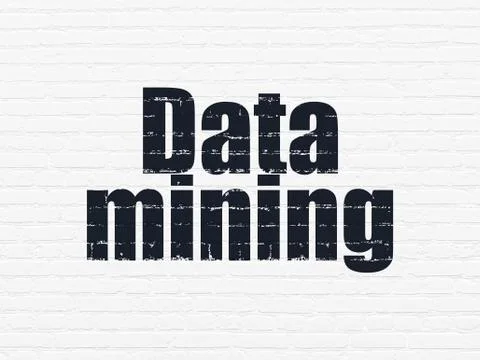Data concept: Data Mining on wall background Stock Illustration