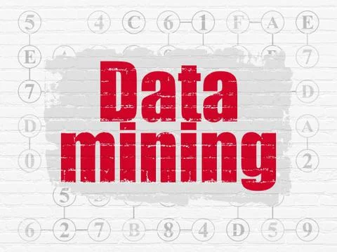 Data concept: Data Mining on wall background 库存插图