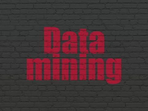 Data concept: Data Mining on wall background Stock Illustration