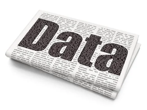 Data concept: Data on Newspaper background Stock Illustration