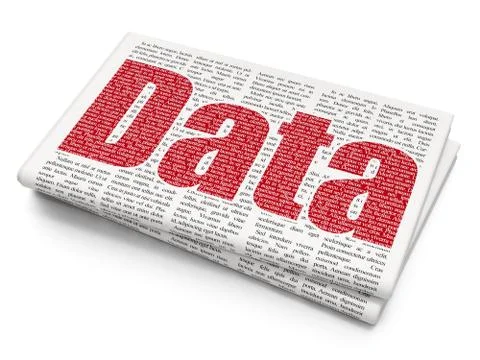 Data concept: Data on Newspaper background Stock Illustration