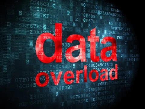 Data concept: Data Overload on digital background 스톡 일러스트
