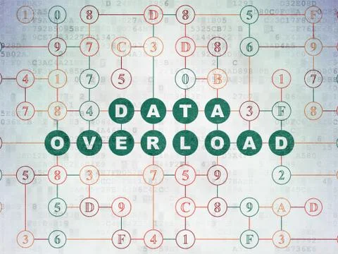 Data concept: Data Overload on Digital Data Paper background 스톡 일러스트