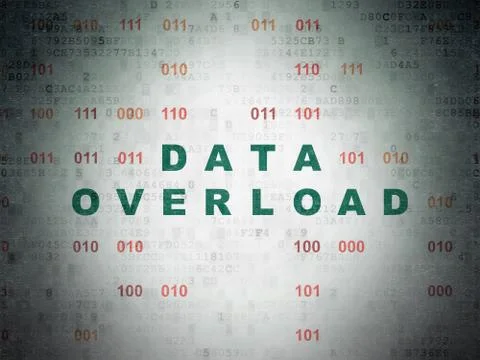 Data concept: Data Overload on Digital Data Paper background 스톡 일러스트