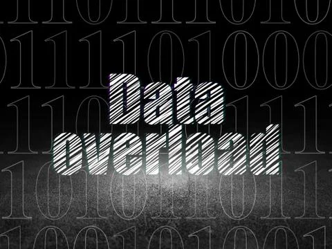 Data concept: Data Overload in grunge dark room Stock Illustration