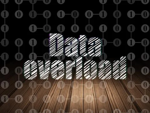 Data concept: Data Overload in grunge dark room Stockillustratie