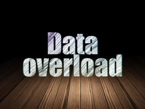 Data concept: Data Overload in grunge dark room Illustrazione stock