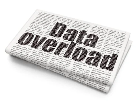 Data concept: Data Overload on Newspaper background Stock Illustration