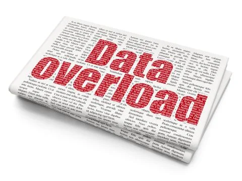 Data concept: Data Overload on Newspaper background Illustrazione stock