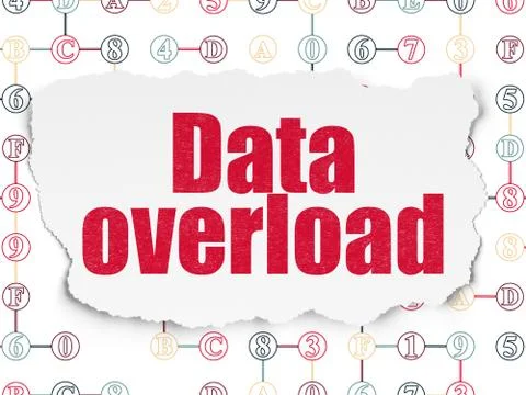 Data concept: Data Overload on Torn Paper background 스톡 일러스트