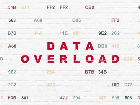 Data concept: Data Overload on wall background Stock Illustration