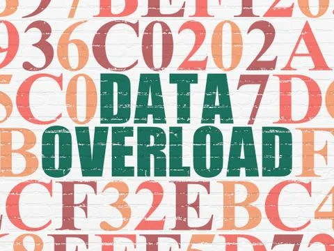Data concept: Data Overload on wall background Illustrazione stock