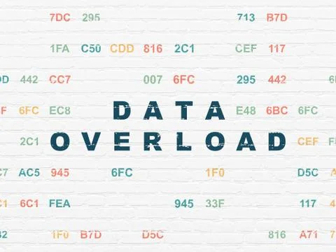 Data concept: Data Overload on wall background Illustrazione stock