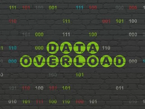 Data concept: Data Overload on wall background Illustrazione stock