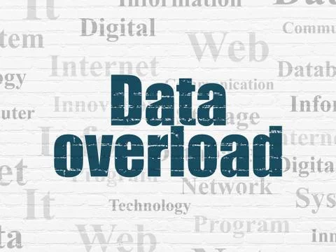 Data concept: Data Overload on wall background Stock Illustration