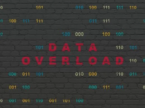 Data concept: Data Overload on wall background Stock Illustration