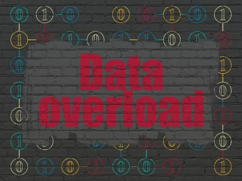 Data concept: Data Overload on wall background 스톡 일러스트