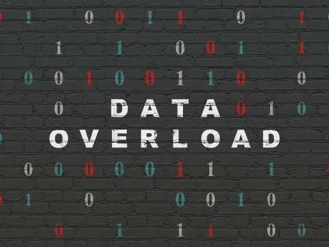 Data concept: Data Overload on wall background Illustrazione stock