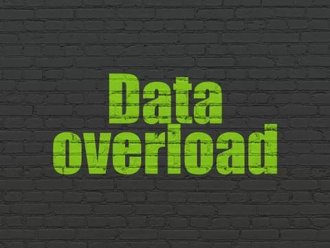 Data concept: Data Overload on wall background Illustrazione stock