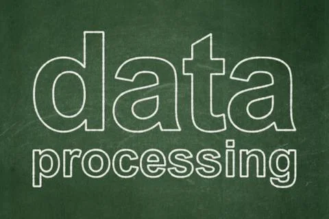 Data concept: Data Processing on chalkboard background Illustrazione stock