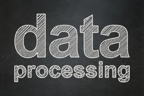 Data concept: Data Processing on chalkboard background 스톡 일러스트