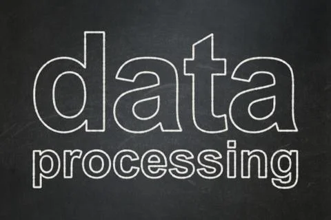 Data concept: Data Processing on chalkboard background 스톡 일러스트