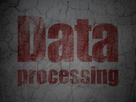 Data concept: Data Processing on grunge wall background Stock Illustration