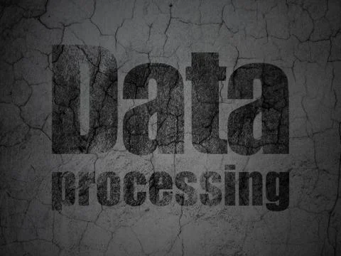 Data concept: Data Processing on grunge wall background Stock Illustration