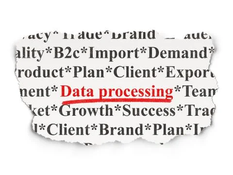 Data concept: Data Processing on Paper background Stock Illustration