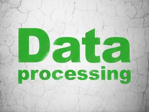 Data concept: Data Processing on wall background Stock Illustration