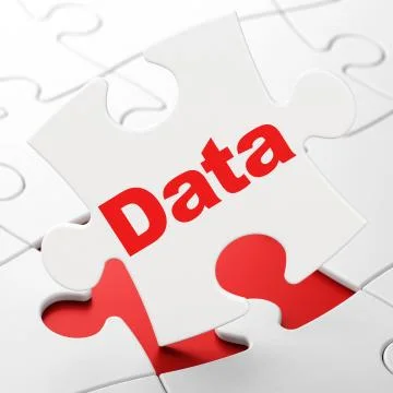 Data concept: Data on puzzle background Illustrazione stock