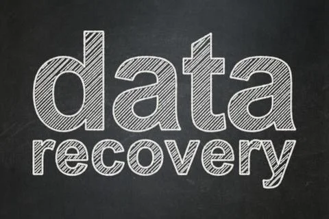 Data concept: Data Recovery on chalkboard background Illustrazione stock