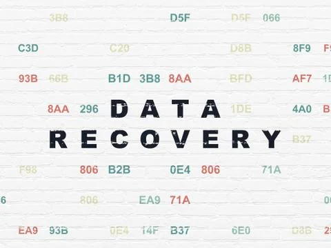 Data concept: Data Recovery on wall background Stock Illustration