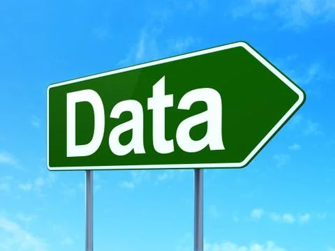 Data concept: Data on road sign background Illustrazione stock