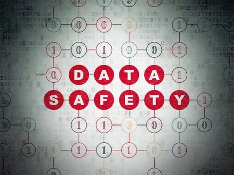 Data concept: Data Safety on Digital Data Paper background 库存插图