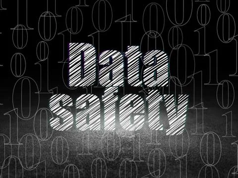 Data concept: Data Safety in grunge dark room Stock Illustration